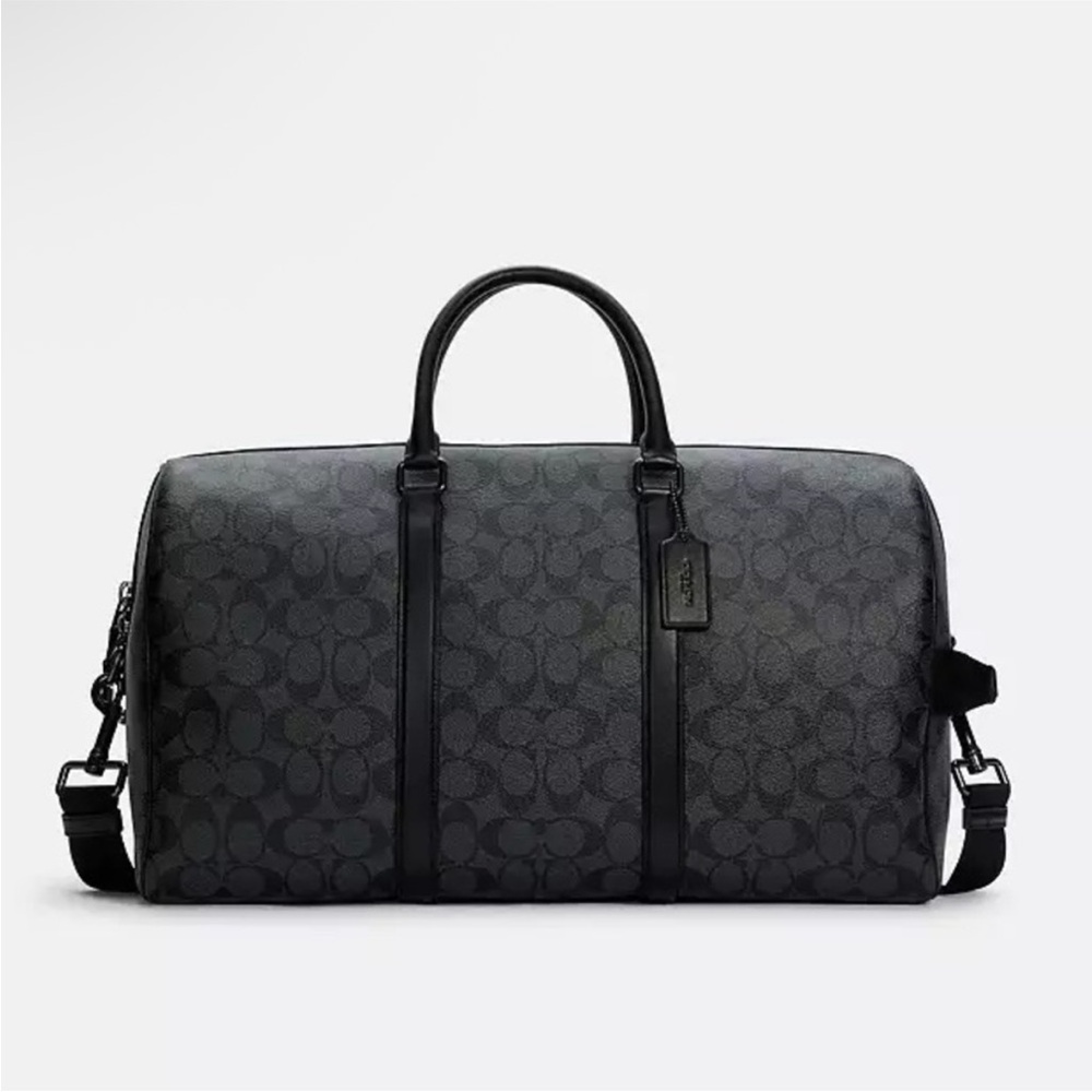 BNWT Coach outlet venturer duffle bag mens gunmetal black canvas